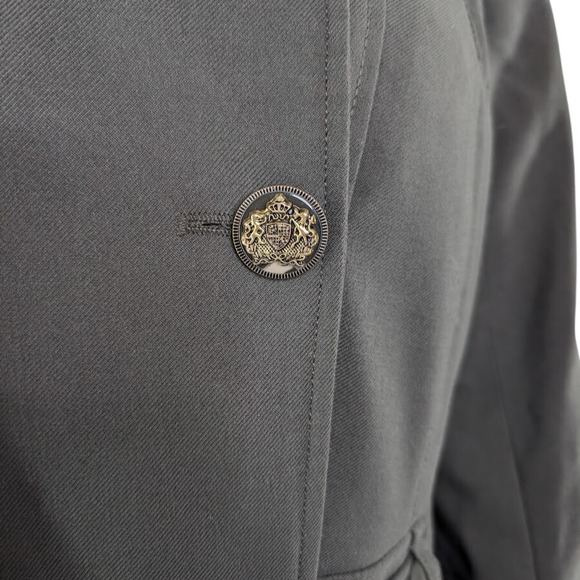 Vintage Green Military Trench‎ Coat Kristen Blake Studio Collection Belted M - Picture 2 of 7